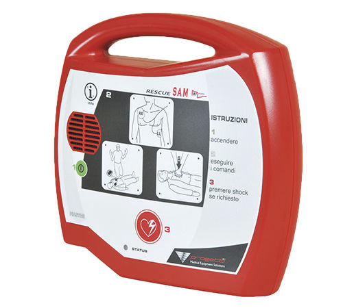 Desfibrilador externo semiautomático - Rescue Sam - Progetti S.r.l. - para espacio público / de uso doméstico / bifásico