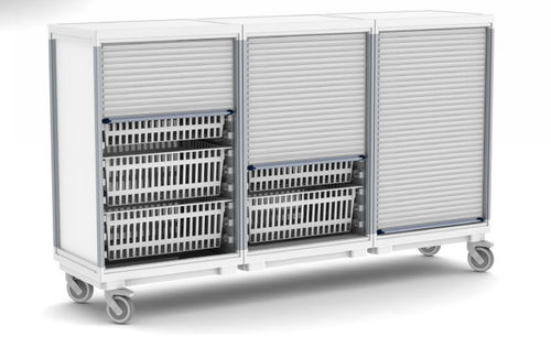 Carro con puerta corredera - BBB-M075 - ScanModul® - con canasta / con 3 puertas / móvil