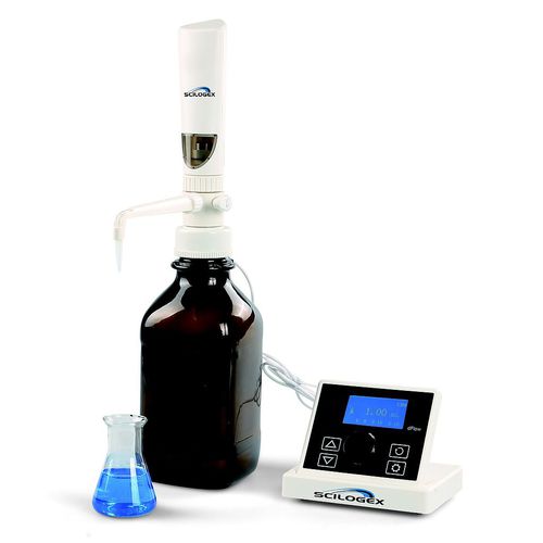 Dispensador sobre frasco de laboratorio - iFlow - SCILOGEX - de volumen regulable / electrónico