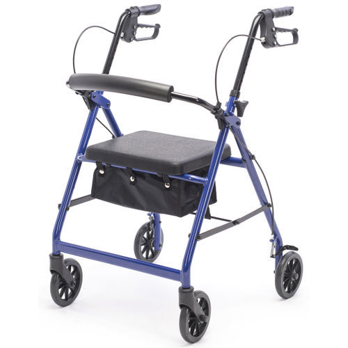 Andador con ruedas con 4 ruedas - BES-RL001 - Besco Medical - marco de aluminio / con asiento / con reposabrazos