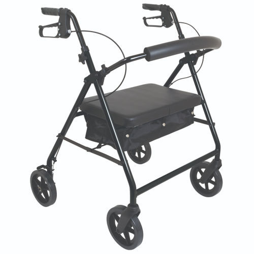 Andador con ruedas con 4 ruedas - BES-RL002 - Besco Medical - marco de aluminio / con asiento / con canasta