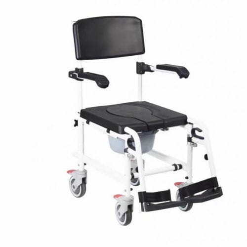 Silla con orinal con reposabrazos - BES-BS040a - Besco Medical - con ruedas / con reposapiés