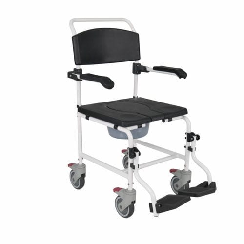 Silla con orinal con reposabrazos - BES-BS040b - Besco Medical - con ruedas / con reposapiés