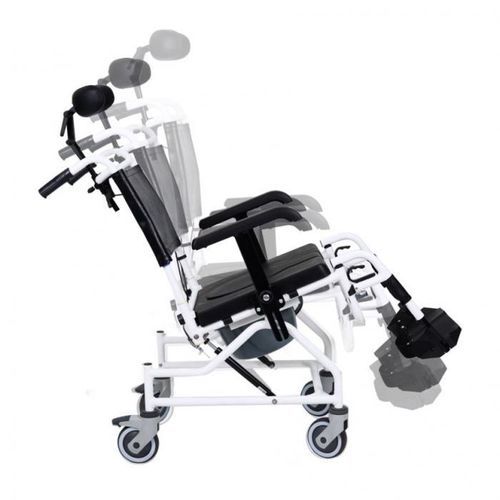 Silla de ducha con reposabrazos - BES-BS040d - Besco Medical - con ruedas / con respaldo / para personas con movilidad reducida
