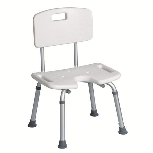 Silla de ducha con respaldo - BES-BS023 - Besco Medical - con apertura higiénica / de altura variable