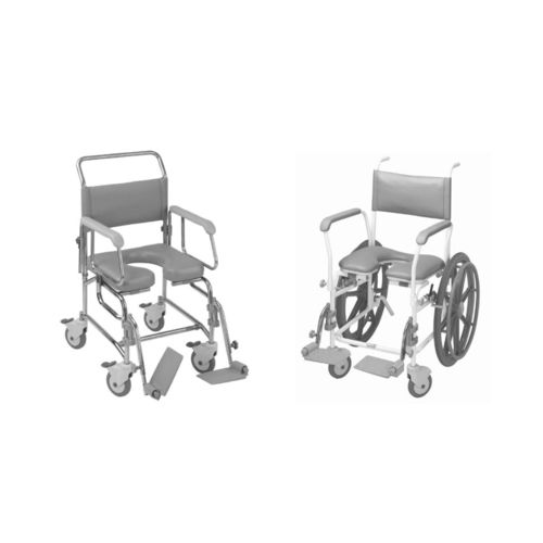 Silla de ducha con reposabrazos - AquaMaster - Total Hygiene - con ruedas / con reposapiés / con apertura higiénica