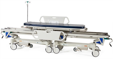 Carro camilla para traslado de pacientes - IB 700 - Ideal Bequem Móveis Hospitalares - manual / de altura variable / con respaldo regulable