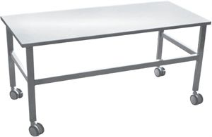 Mesa de trabajo - LI1250 - LI1251 - LANCO LTDA. - rectangular / de acero inoxidable / con ruedas