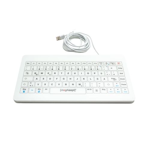 Teclado médico de vidrio - megAsept touch mini - MEGABYTE Systemhaus GmbH - antibacterias / desinfectable / de higiene