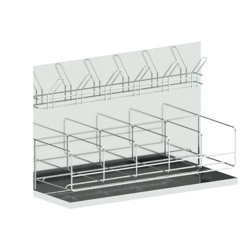 Estante para palanganas - PLUSHINE series   - TBT Medical - de pared / enrejado / de acero inoxidable
