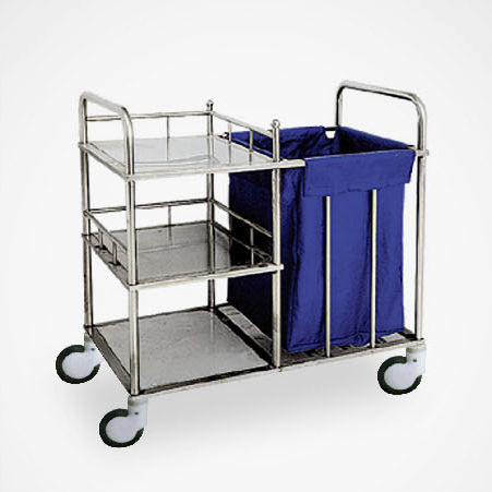 Carro para bolsas de hospital - TBT Medical - de almacenamiento / de limpieza / 3 estantes