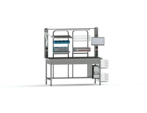 Estación de trabajo para servicio de esterilización - PLUSHINE - TBT Medical - modular / ergonómica / de acero inoxidable