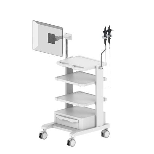 Carro para endoscopia - 1.2M-TR900C-XX - Coriton Instrument Co., Ltd. - médico / de aluminio / 1 cajón