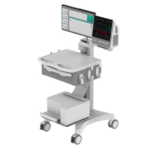 Carro informático con cajón - KRT-P-2811 - Coriton Instrument Co., Ltd. - de altura variable / seguro / modular