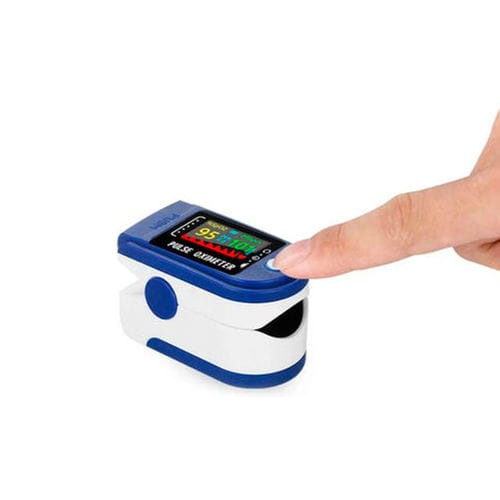 Pulsioxímetro de dedo - Nanjing Shuangwei Biotechnology - médico / alimentado por batería / azul