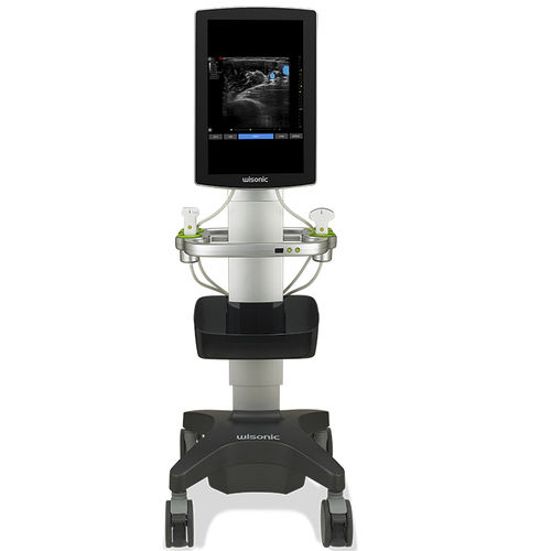 Ecógrafo con soporte, compacto - Navi - Wisonic - para ecografía con anestesia y en cuidados intensivos / blanco y negro / pantalla táctil