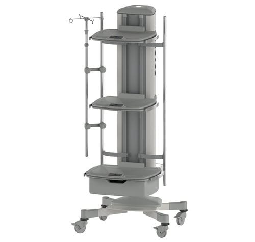 Columna de suministro en carro - MG-SMK - Megasan Medical Gas Systems - para cuidados intensivos / para quirófano / de brazo simple