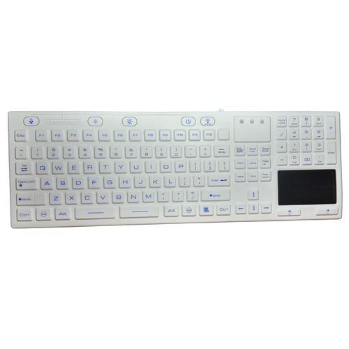 Teclado médico con alfombrilla táctil - P-M09TP-BL - PAC Technology - de caucho de silicona / antibacterias / de higiene