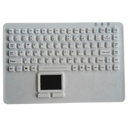 Teclado médico con alfombrilla táctil - P-M345TP - PAC Technology - de silicona / de caucho de silicona / USB