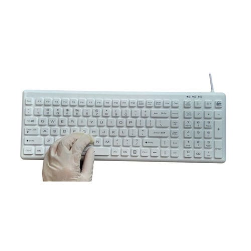 Teclado médico con teclas digitales - P-M60-BL - PAC Technology - de silicona / con retroiluminación LED / antibacterias