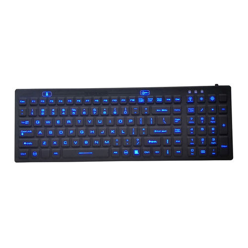 Teclado médico de caucho de silicona - P-M06-BL - PAC Technology - antimicrobiano / hermético / de higiene