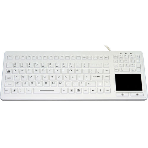 Teclado médico con alfombrilla táctil - P-SK70TP - PAC Technology - de caucho de silicona / de silicona / antibacterias
