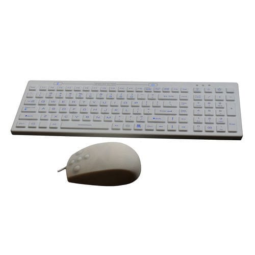 Teclado médico de silicona - P-M06-BL - PAC Technology - de caucho de silicona / USB / antimicrobiano