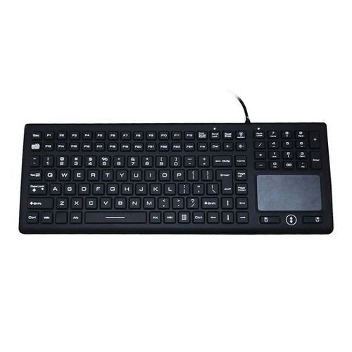 Teclado médico con alfombrilla táctil - P-365BL - Shenzhen PAC Tec - de silicona / de caucho de silicona / lavable
