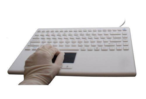 Teclado con puntero - P-M345TP-BL - PAC Technology - con alfombrilla táctil / de silicona / hermético