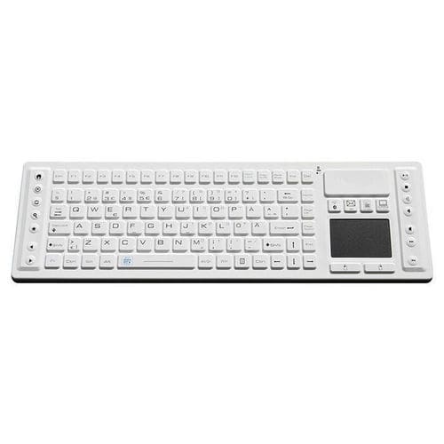 Teclado con alfombrilla táctil - P-BT500 - PAC Technology - con puntero / de caucho de silicona / lavable