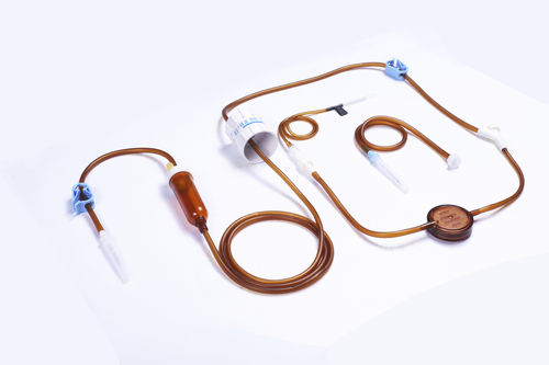 Set de perfusión con filtro para prevenir la contaminación de partículas - Adjustable - Wuhan W.E.O Science & Technology Development - con conector en Y / con protección contra la luz / con componentes sin látex