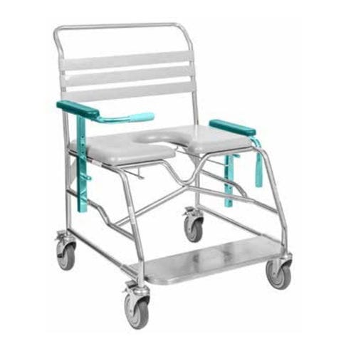 Silla de ducha con reposabrazos - JH2036A-1 - Juvo Solutions - con ruedas / con reposapiés / con respaldo