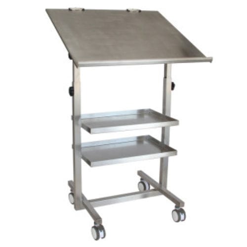 Mesa de trabajo - JT0075 - Juvo Solutions - rectangular / con ruedas / de acero inoxidable