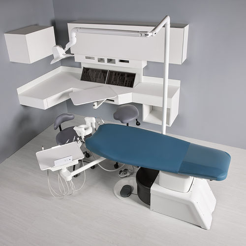 Unidad dental autónoma - MC - MEUNIER CARUS MEDICAL - con reposacabezas flexible / con portainstrumentos / con luz LED