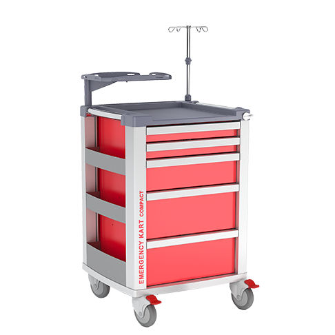 Carro de emergencia - KART® COMPACT - Weiko - médico / portacilindros de oxígeno / para desfibrilador