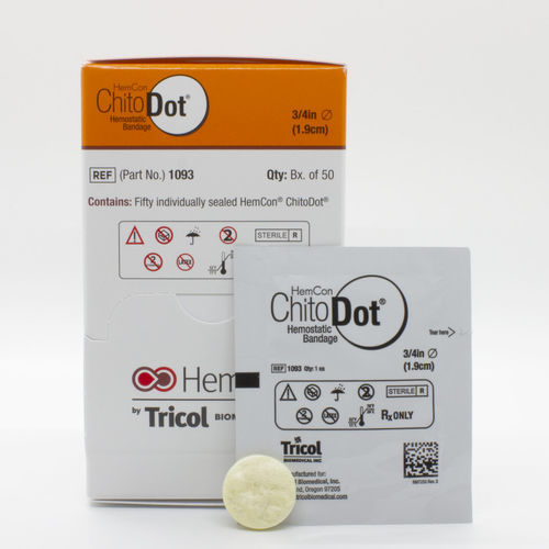 Venda antimicrobiana - ChitoDot® - Tricol Biomedical - hemostático