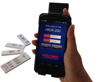 Analizador POC de flujo lateral - HRDR-200 - Holomic LLC - multiparamétrico / biológico / portátil