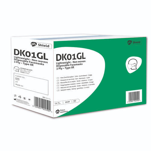 Mascarilla quirúrgica EN14683 - DK01GL - Polyco Healthline - de polipropileno / para adulto / caja de 50