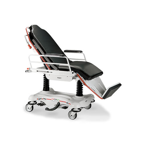 Silla tipo camilla hidroneumática - Stryker Acute Care - de altura variable / convertible / 3 secciones