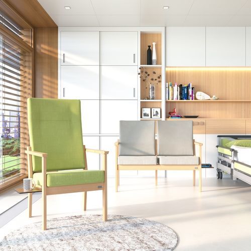 Silla para sala de espera - ALTA A  - Nursen - con reposabrazos / portátil / con respaldo alto