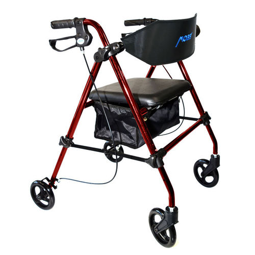 Andador con ruedas con 4 ruedas - MHRL8ARE - Mobb+ Health Care - marco de aluminio / con asiento