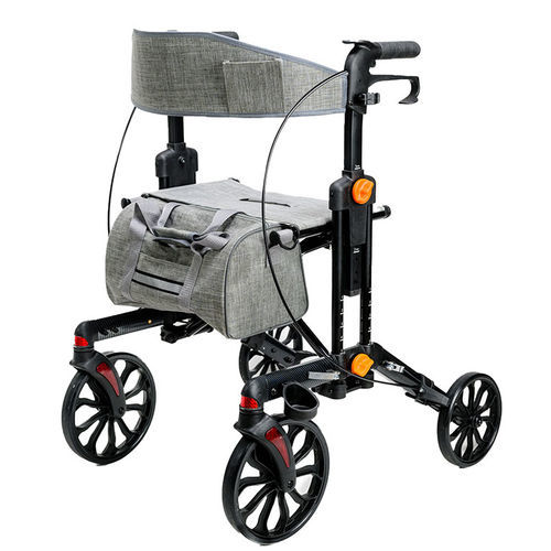 Andador con ruedas con 4 ruedas - MHRL108BK - Mobb+ Health Care - con reposabrazos / de altura regulable / plegable