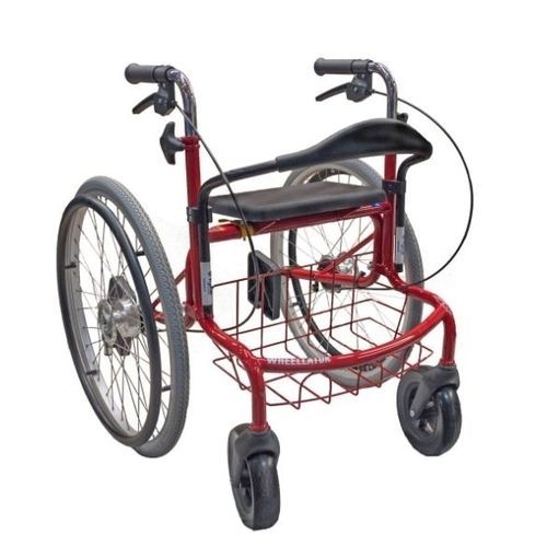 Andador con ruedas con 4 ruedas - 500100PU - Tukimet Oy - marco de acero / con asiento / con canasta