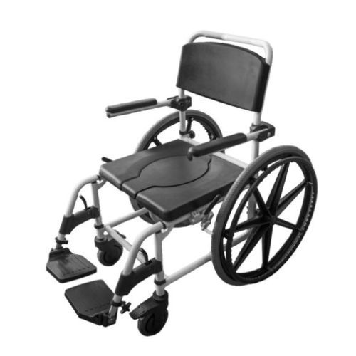 Silla de ducha con reposabrazos - SIIRI - Tukimet Oy - con ruedas / con reposapiés / con apertura higiénica