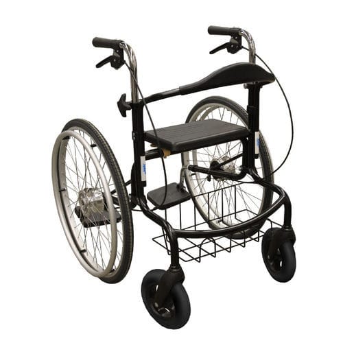 Andador con ruedas con 4 ruedas - 500100MU - Tukimet Oy - marco de acero / con asiento / con canasta