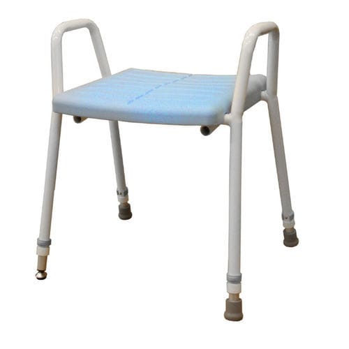 Silla de ducha con reposabrazos - ANNELI  - Tukimet Oy - con respaldo / de altura variable / de plástico
