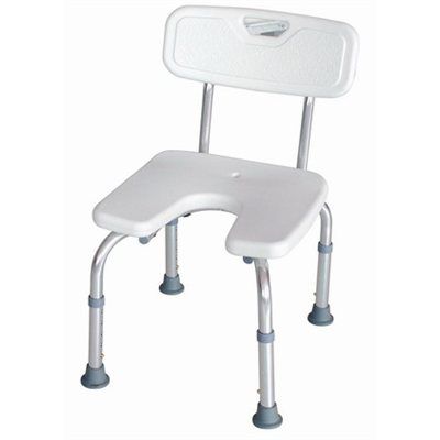 Taburete de ducha con apertura higiénica - RS651650 - Revolution Sante - con respaldo / de altura variable