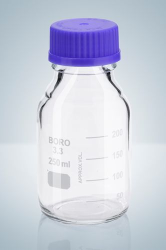 Frasco de laboratorio - 72233 series - Hirschmann - de vidrio borosilicato / graduado
