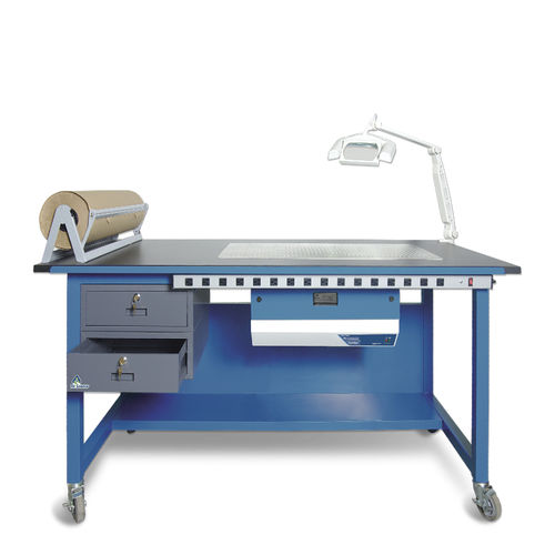 Mesa de laboratorio de medicina legal - EVB-72-A	 - Air Science - móvil / de acero inoxidable