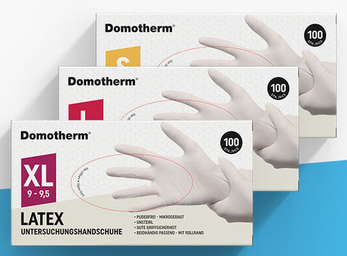 Guante de látex - PZN-17247667 - Domotherm - de reconocimiento / hipoalergénico / sin polvo
